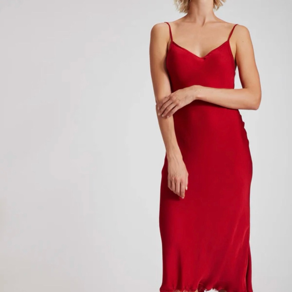 Elegant Burgundy Slip Dress National S NWOT
